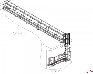 Plan : passerelle et échelle a crinoline